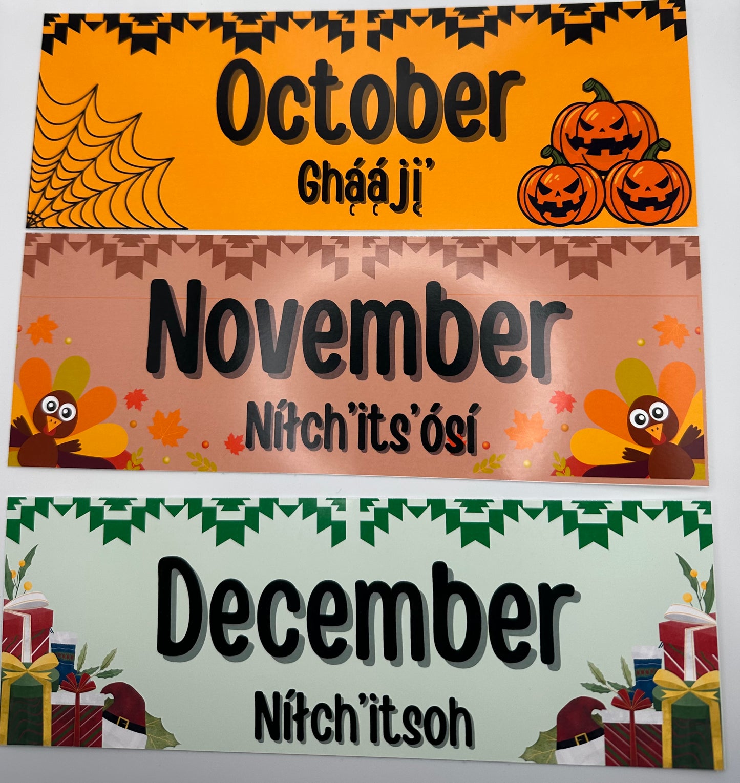 Hanging Navajo Calendar Pocket Chart (English and Navajo)