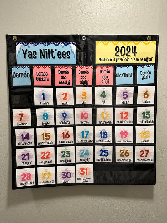 Hanging Navajo Calendar Pocket Chart (Navajo only)