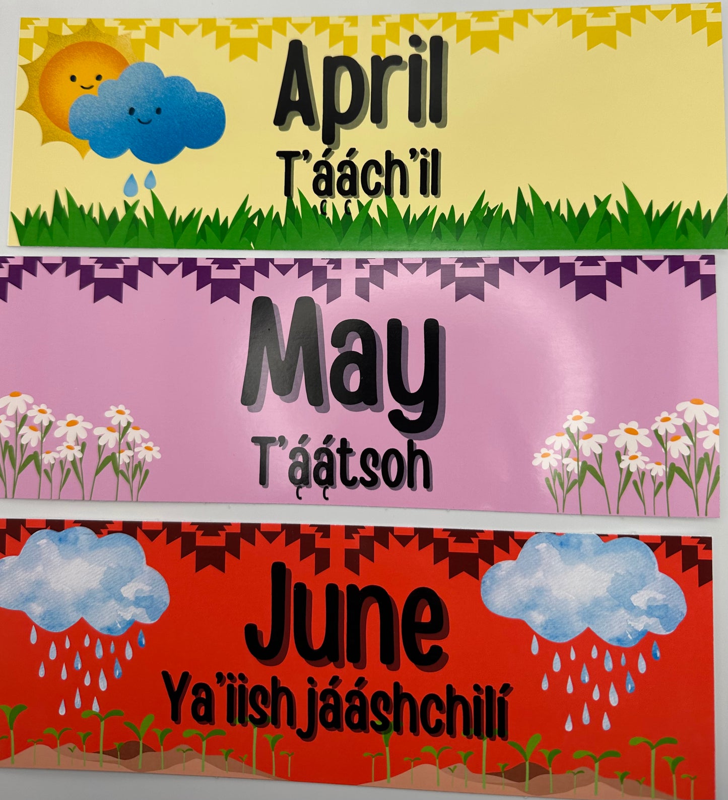 Hanging Navajo Calendar Pocket Chart (English and Navajo)