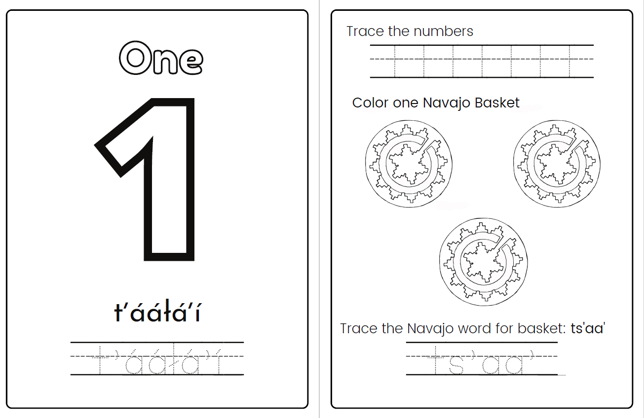 Navajo Children's Coloring Book: Numbers